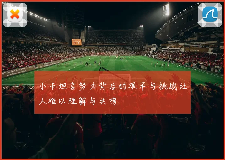 小卡坦言努力背后的艰辛与挑战让人难以理解与共鸣